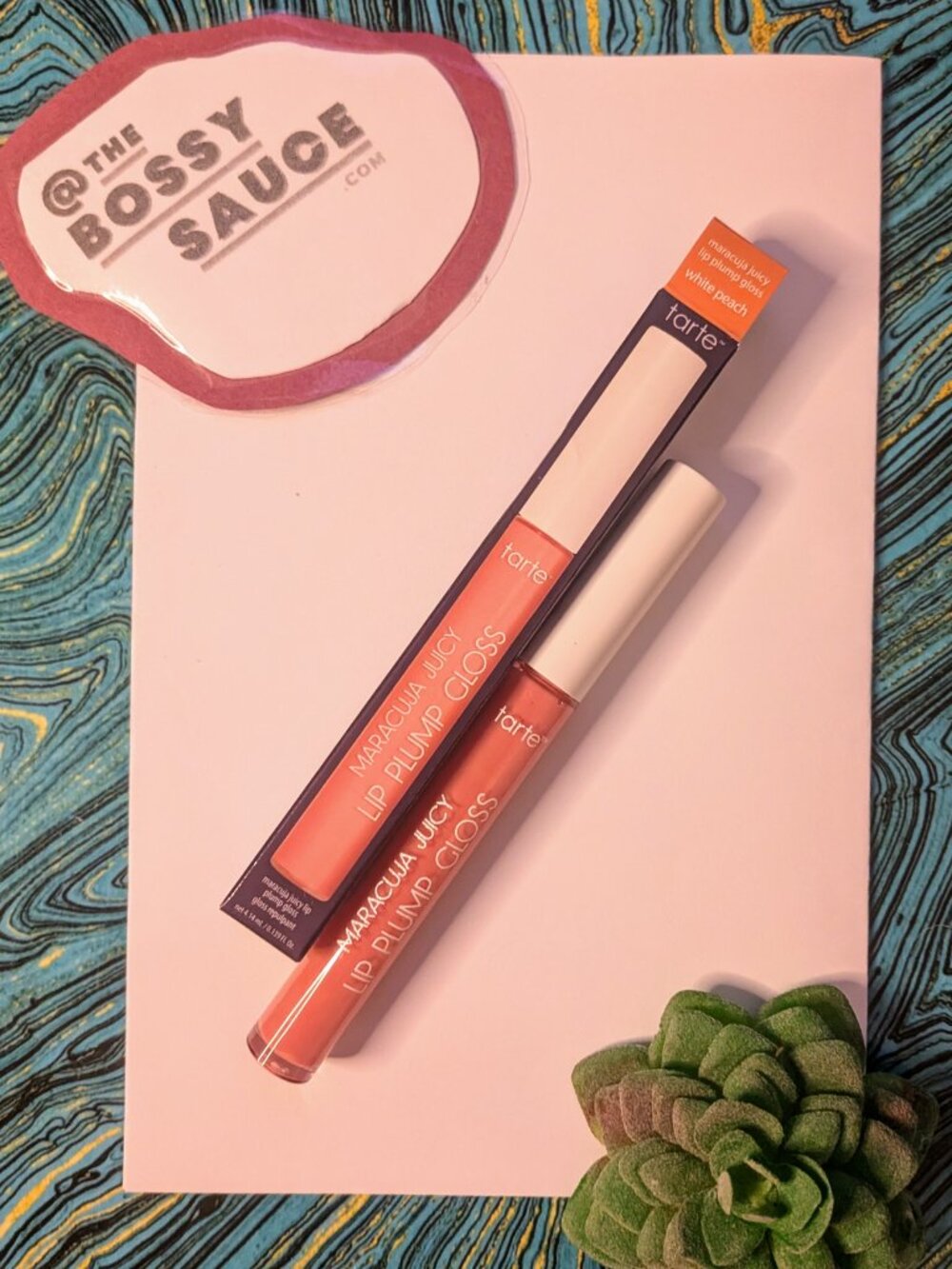 🌸  Tarte Maracuja Juicy Lip Plump Gloss in White Peach NIB